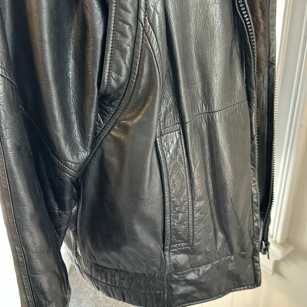 Vintage Marc by Andrew Marc Leather Jkt, lined w/removable NZ Opossum fur vest - Picture 6 of 13